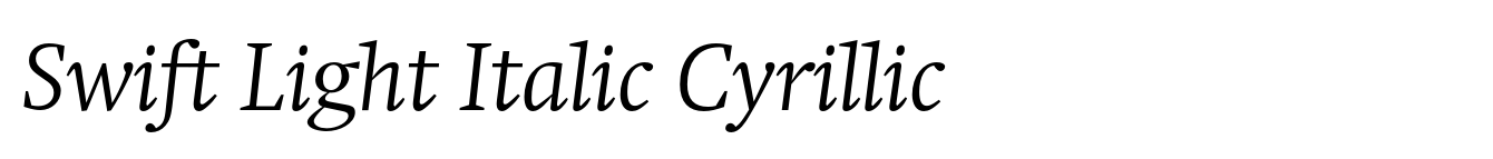 Swift Light Italic Cyrillic